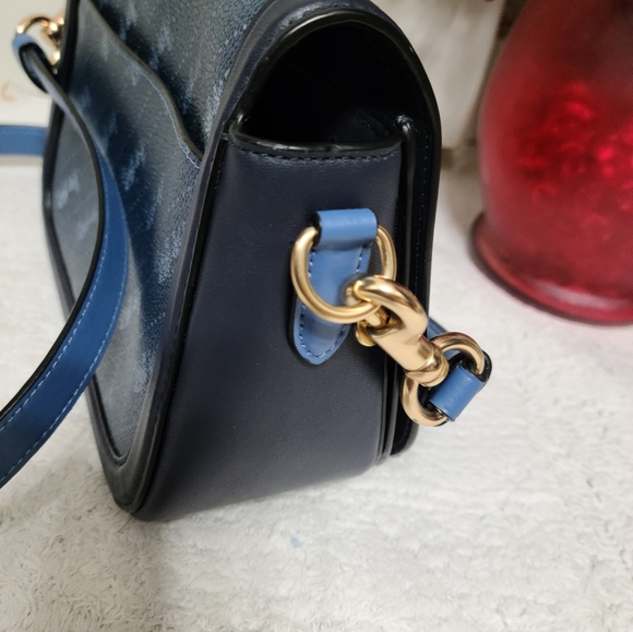 Coach Denim Blue and Black Crossbody Bag - Picture 4 of 9